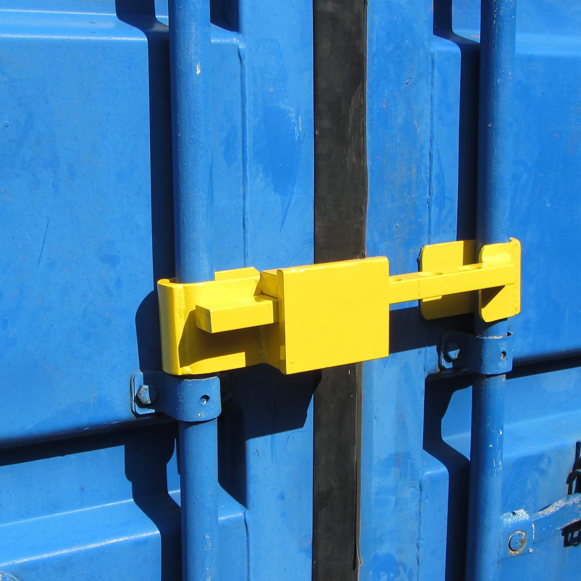Containerschloss aus gehärtetem Stahl, Diebstahlschutz, inklusive Bügelschloss, 4 Schlüssel, 2-teilig, Farbe Gelb passen