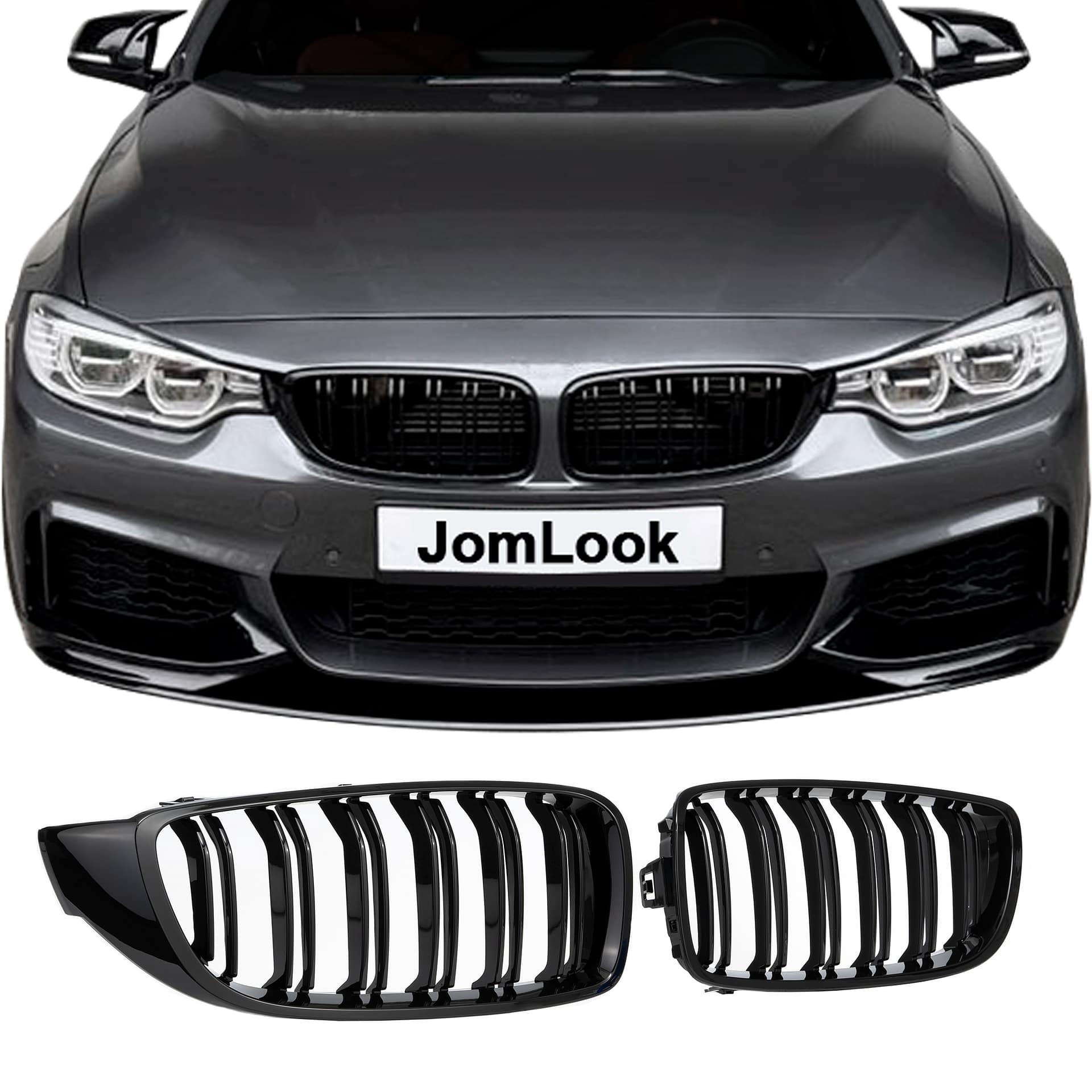 Kühlergrill Doppelrippe schwarz glänzend passend für BMW F32 Coupe F33 Cabriolet /F36 Gran Coupe, 4er ab Bj. 2013- 2018