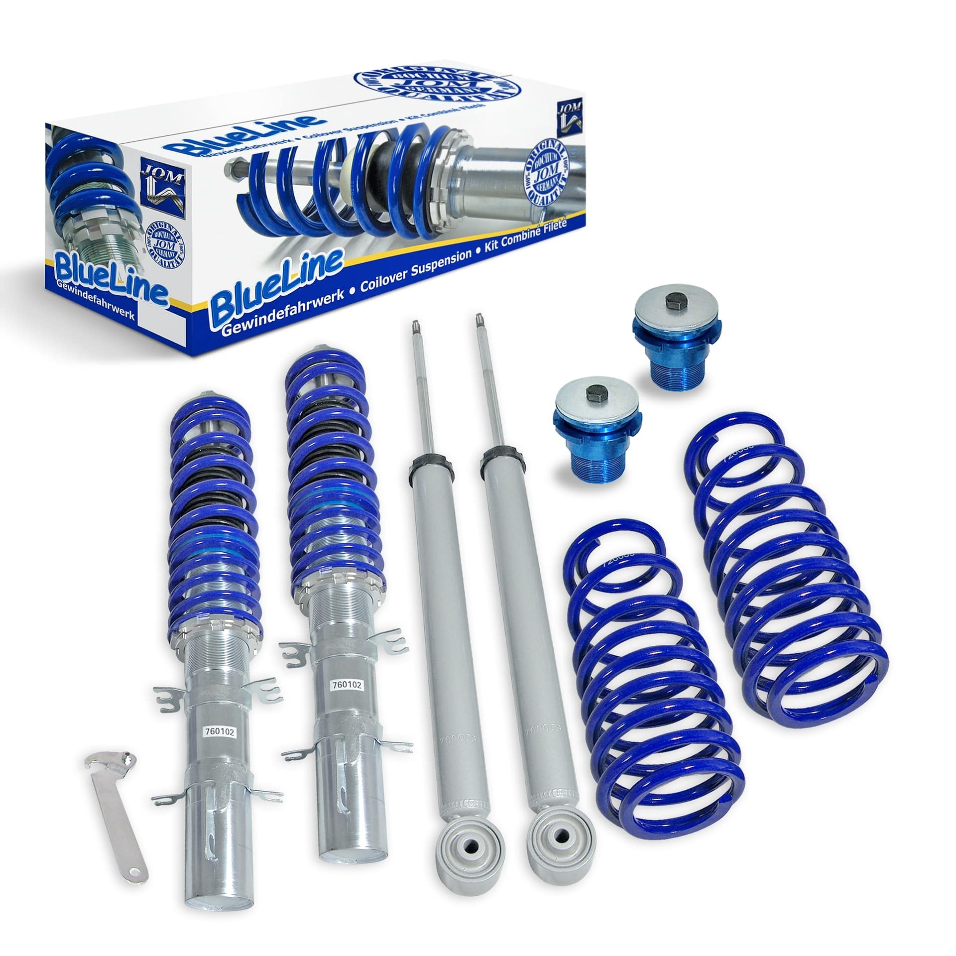 BlueLine Gewindefahrwerk passend für VW Golf 4, Golf 4 Bora und Variant (1J) Baujahr 1997 - 2006, außer Fahrzeuge mit Al