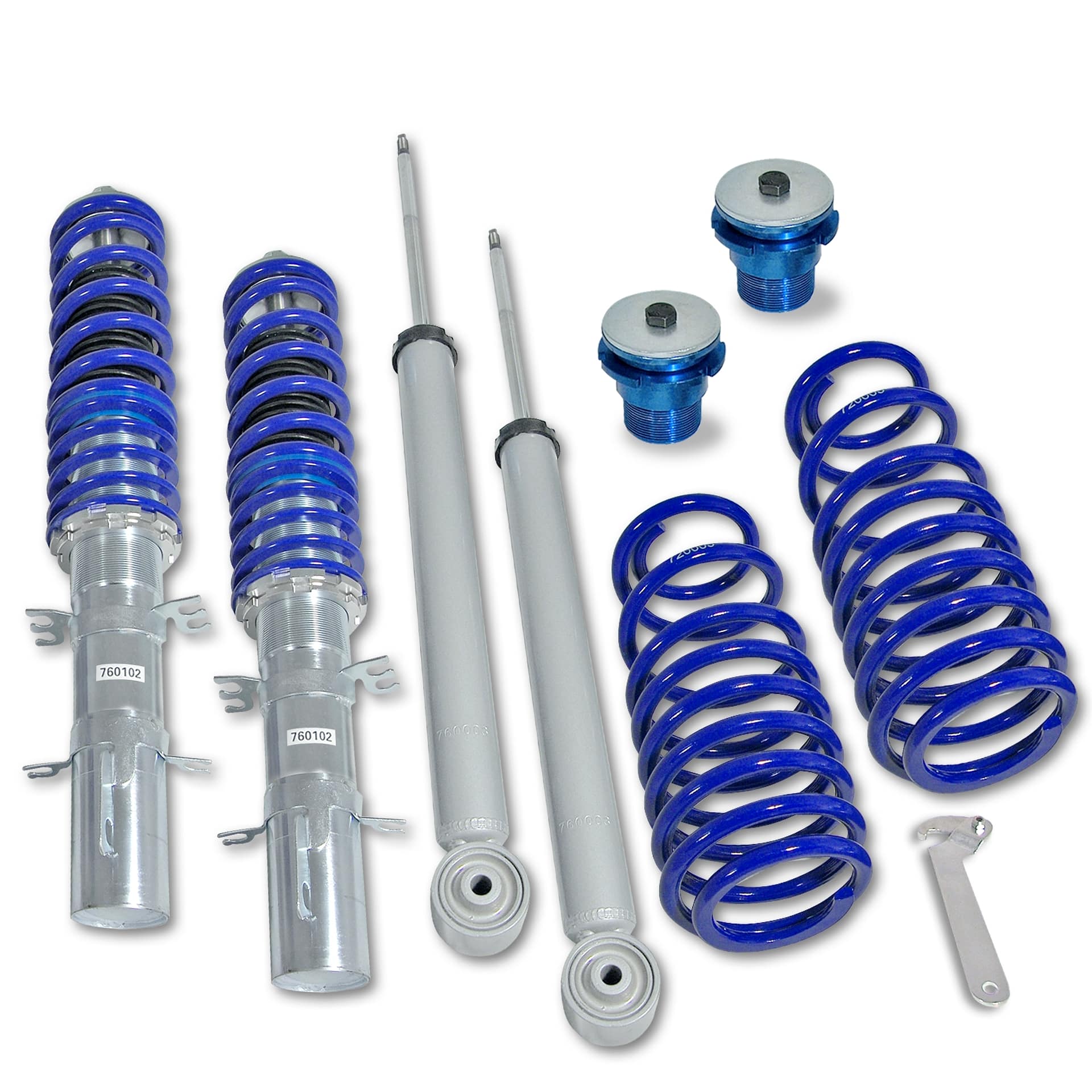 BlueLine Gewindefahrwerk passend für VW Golf 4, Golf 4 Bora und Variant (1J) Baujahr 1997 - 2006, außer Fahrzeuge mit Al – Bild 2