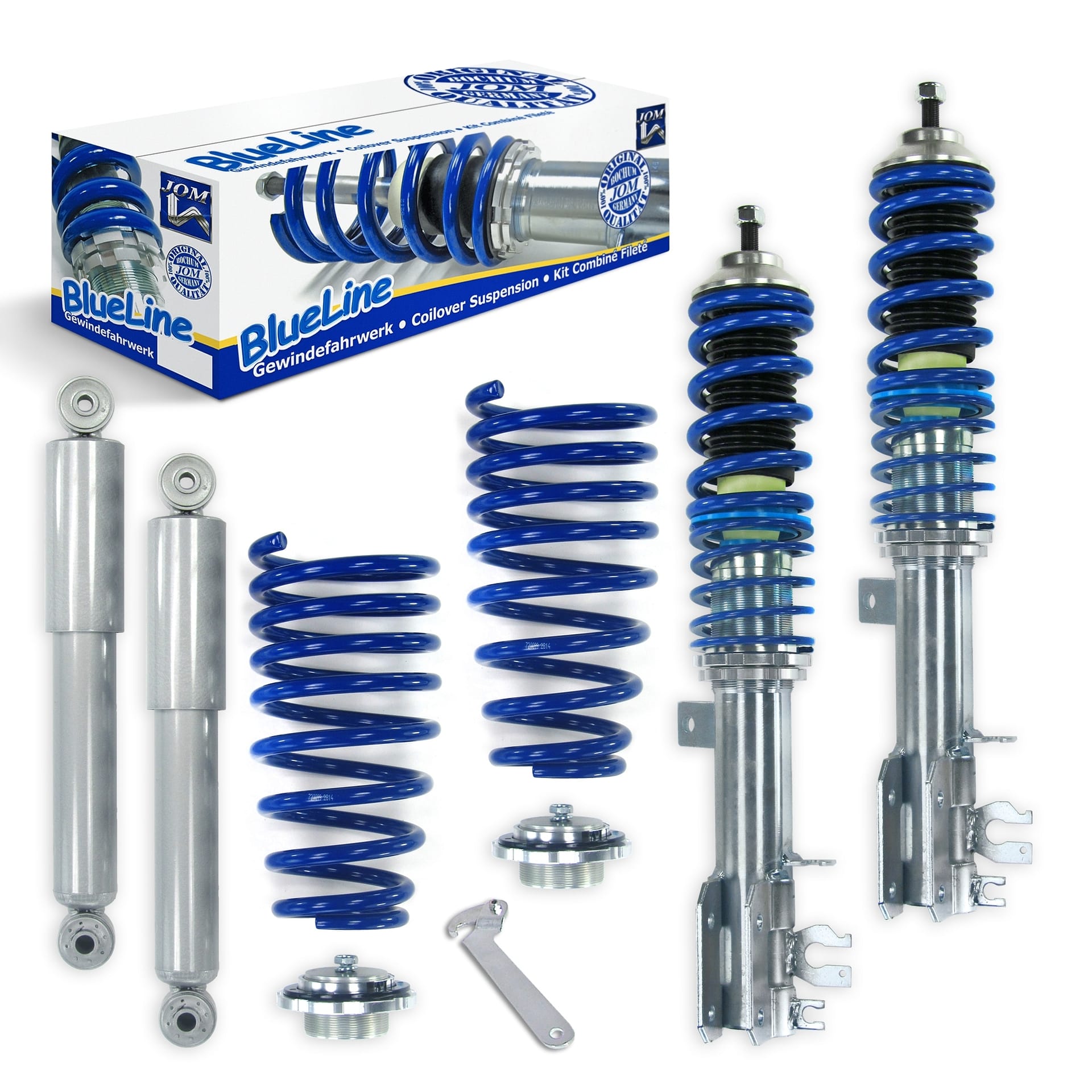 BlueLine Gewindefahrwerk passend für Fiat 500 Typ 312 1.2 8V, 1.3, 1.4 16V, auch Abarth-Modelle, ab Baujahr 2007 - passe