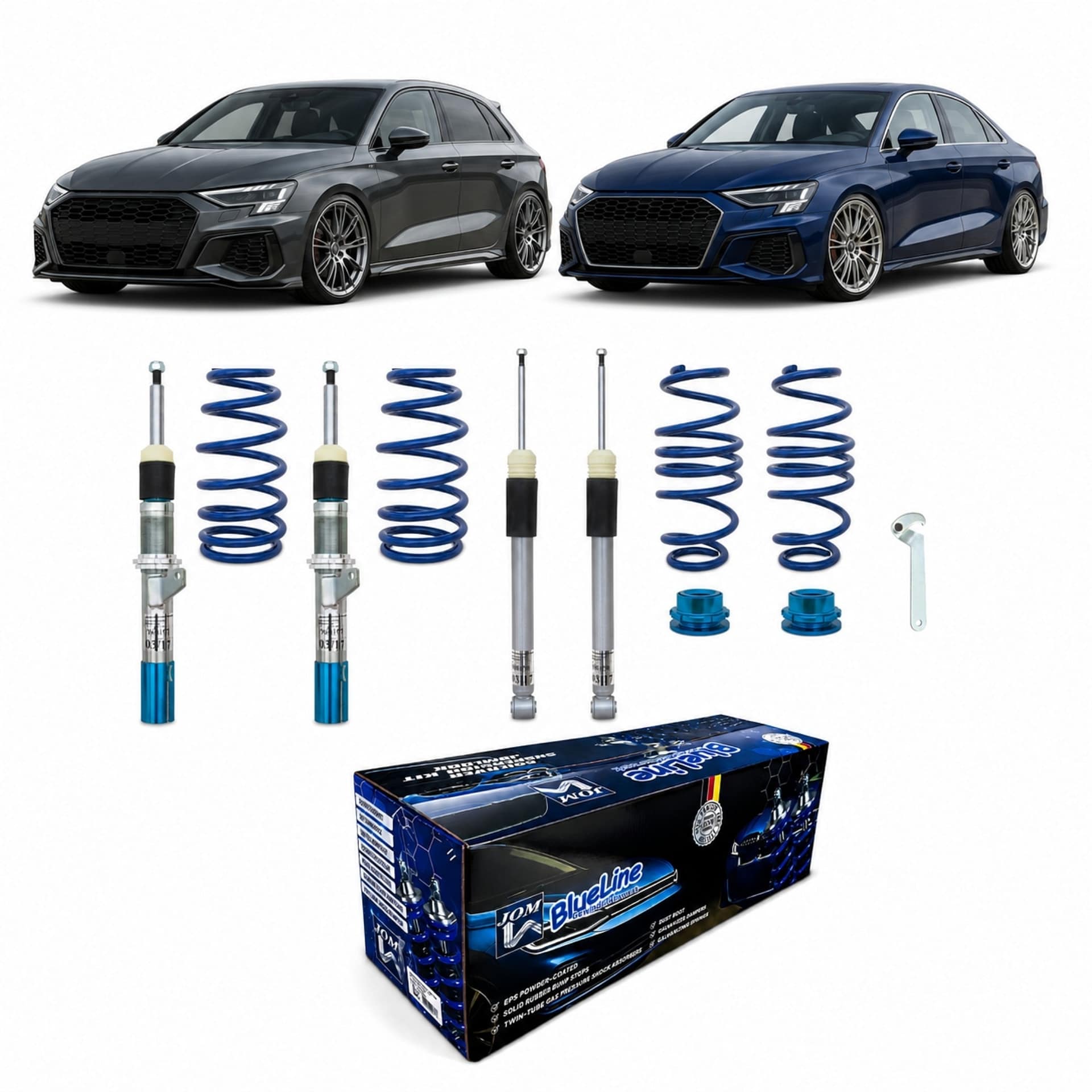 BlueLine Gewindefahrwerk passend für A3 (8V) Sportback und Limousine 1.6 TDI, 2.0TDI ab Baujahr 2012- nur passend bei Fa – Bild 4