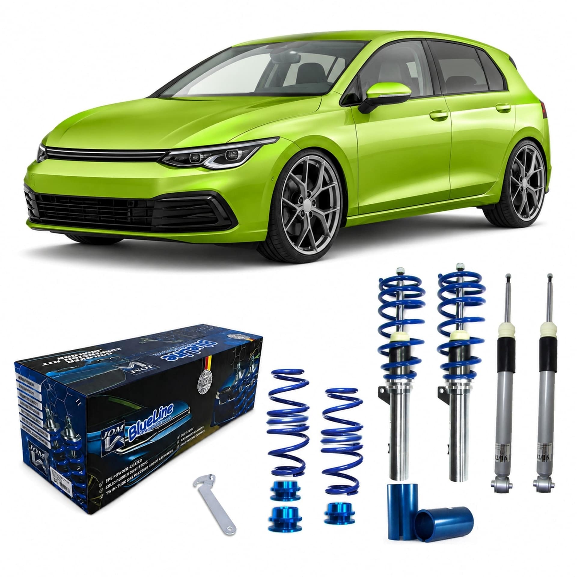 BlueLine Gewindefahrwerk passend für Golf 8 (CD) HA Mehrlenker Multilink passend für VW Golf 8 (CD) 1.4 TSI/ 1.5 TSI/ 1.