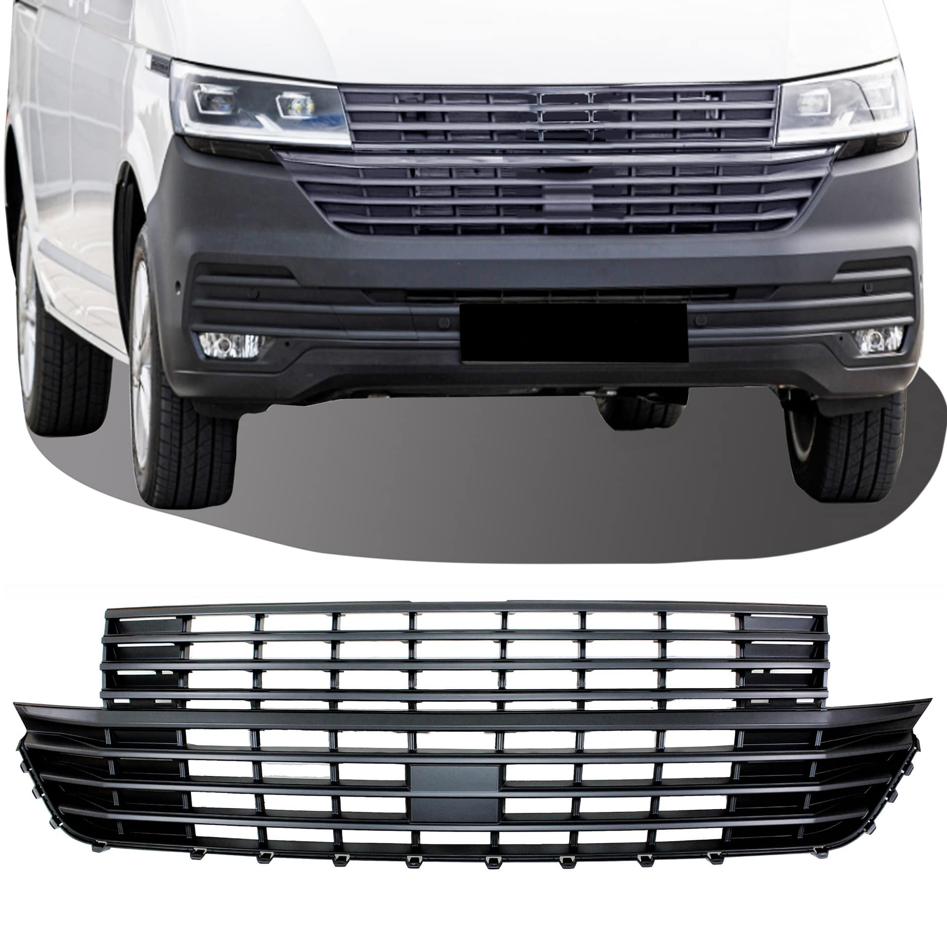Kühlergrill ohne Emblem, schwarz matt für T6.1. ab 2019 - passend für VW T6.1, 2019- passend für VW T6.1, 2019-