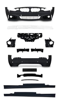 Stoßstangen Kit im Sport-Design inkl. Seitenschweller mit PDC-Bohrungen und SRA passend für 4er F32 ab Baujahr 10.2013-