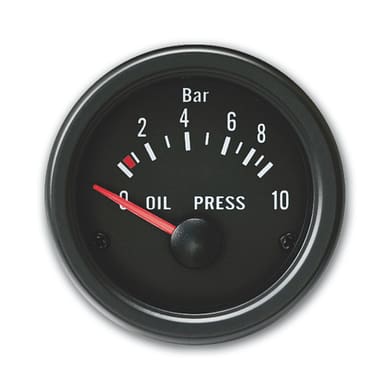 Zusatzinstrument, Youngtimer, Öldruck, schwarz, Ø52mm passend für Vintage-Look
Rallye-schwarz
wechselbares Leuchtmittel: