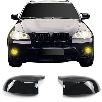 Spiegelkappen Spiegelabdeckung Außenspiegel schwarz glänzend passend für BMW X5 (E70), X6 (E71), 2006-2013, (RHD/ LHD)